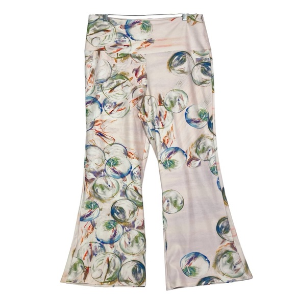 Ala von Auesperg Elaine Stretch Knit Pants, Bubble Print Wide Flare Leg XXL Art - Picture 2 of 9